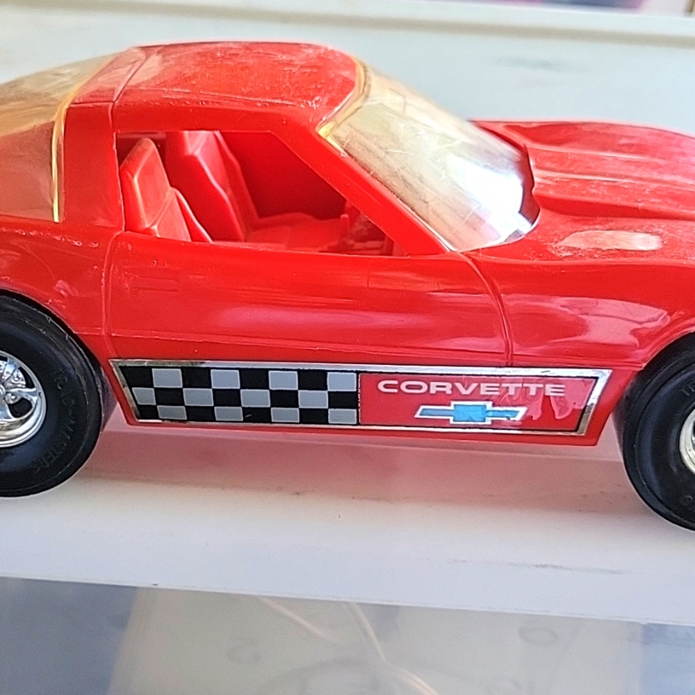 Red plastic corvette
